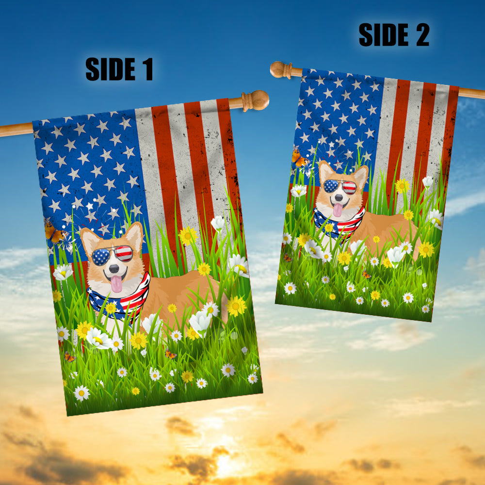 Corgi American USA Flag 4th of July Dog Lover On Independence Day | teecentury