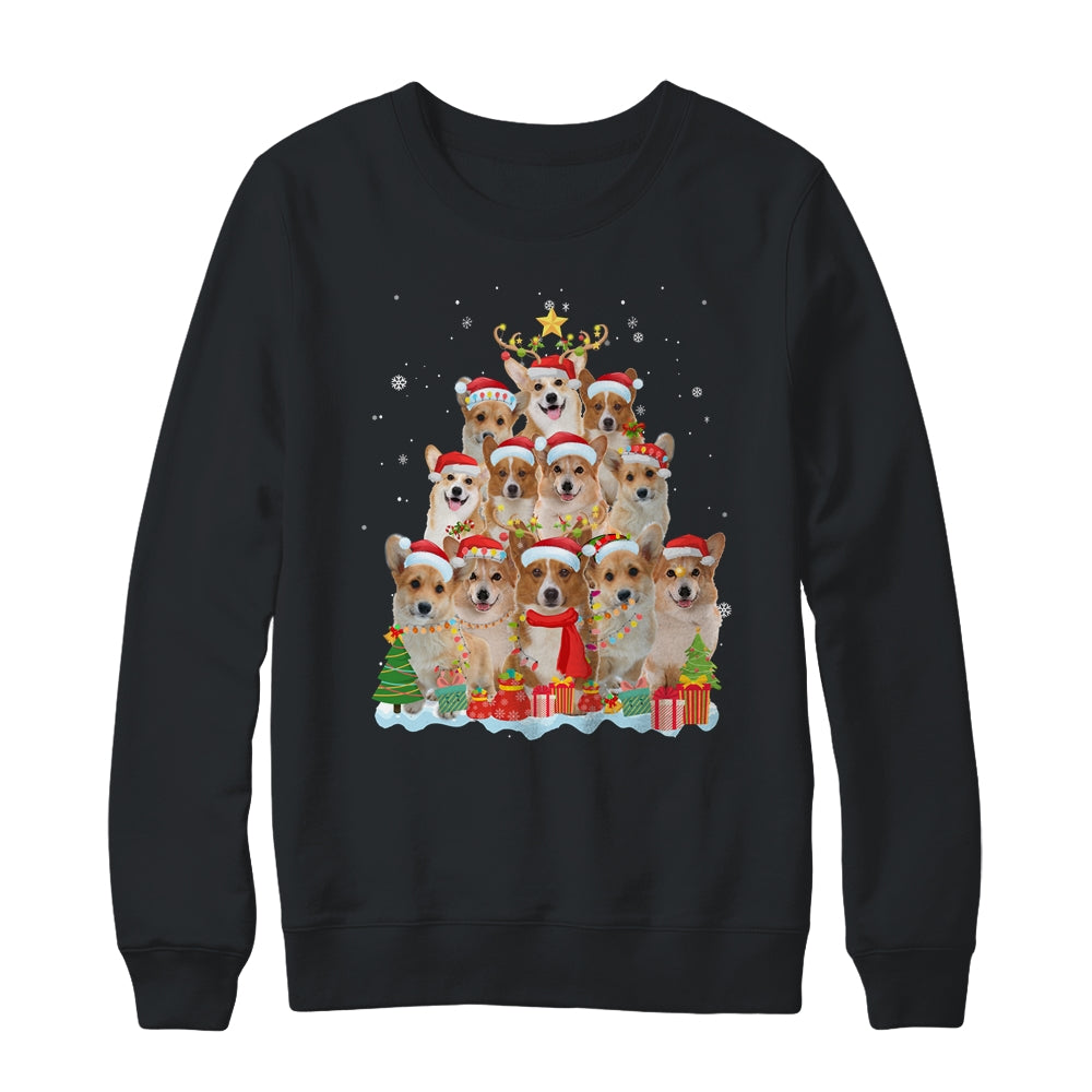 Corgi Christmas Tree Pajama Xmas T-Shirt & Sweatshirt | Teecentury.com