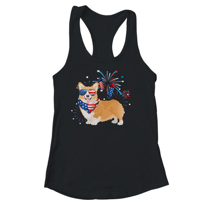 Corgi Dog American USA Flag 4th of July Men women Lover Shirt & Tank Top | teecentury