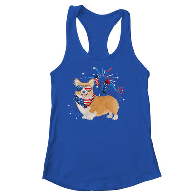 Corgi Dog American USA Flag 4th of July Men women Lover Shirt & Tank Top | teecentury