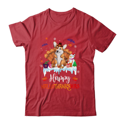 Corgi Happy HalloThanksMas Halloween Thanksgiving Christmas Shirt & Sweatshirt | teecentury