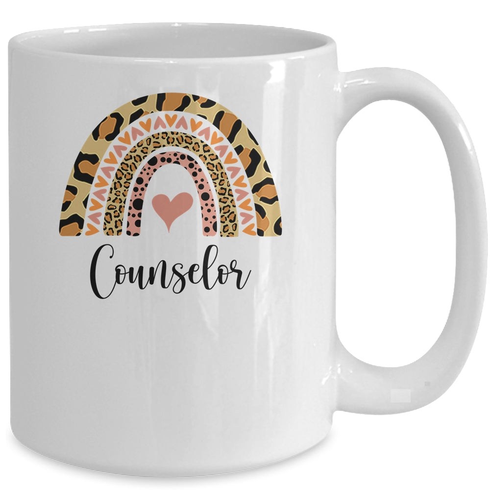 Counselor Rainbow Leopard Funny School Counselor Mug Coffee Mug | Teecentury.com