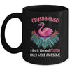 Cousinmingo Like An Cousin Only Awesome Floral Flamingo Gift Mug Coffee Mug | Teecentury.com