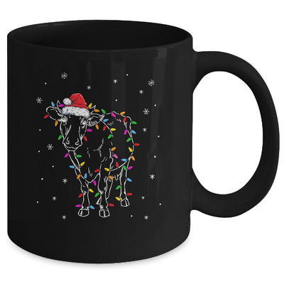 Cow Christmas Light Tree Cow Xmas Snow Lover Mug Coffee Mug | Teecentury.com