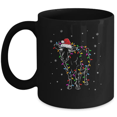 Cow Christmas Light Tree Cow Xmas Snow Lover Mug Coffee Mug | Teecentury.com