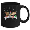 Cow Reindeer Santa Hat Christmas Light Funny Cows Lover Xmas Mug | teecentury