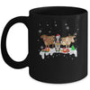 Cow Reindeer Santa Hat Christmas Light Funny Cows Lover Xmas Mug | teecentury