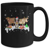 Cow Reindeer Santa Hat Christmas Light Funny Cows Lover Xmas Mug | teecentury