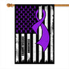 Crohns Disease Awareness America Flag Purple Ribbon Flag | Teecentury.com