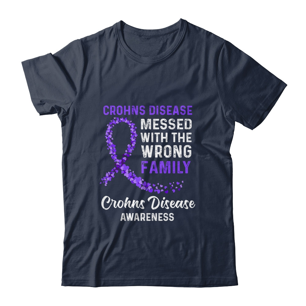 Crohns Disease Awareness Messed With The Wrong Family Support T-Shirt & Hoodie | Teecentury.com