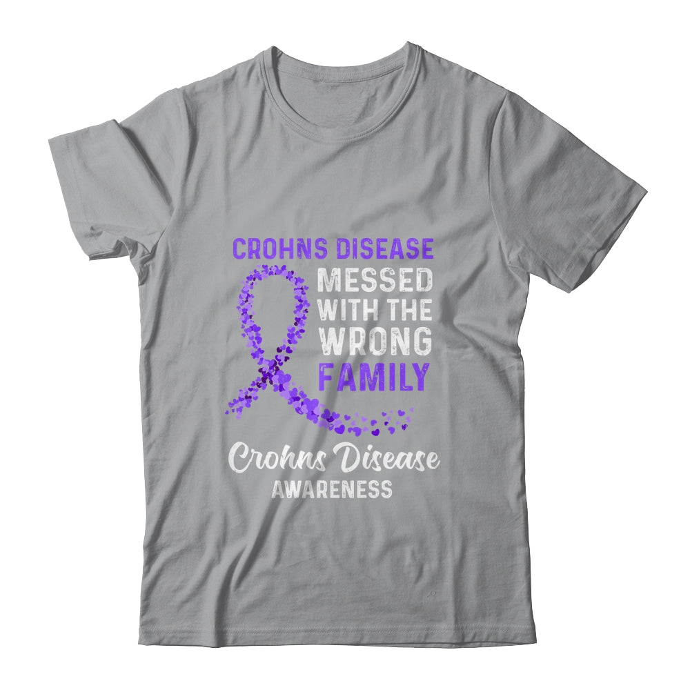 Crohns Disease Awareness Messed With The Wrong Family Support T-Shirt & Hoodie | Teecentury.com