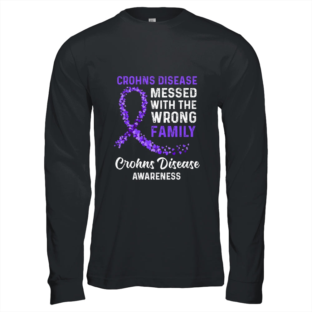 Crohns Disease Awareness Messed With The Wrong Family Support T-Shirt & Hoodie | Teecentury.com