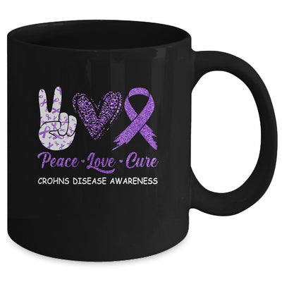 Crohns Disease Awareness Peace Love Cure Leopard Mug Coffee Mug | Teecentury.com