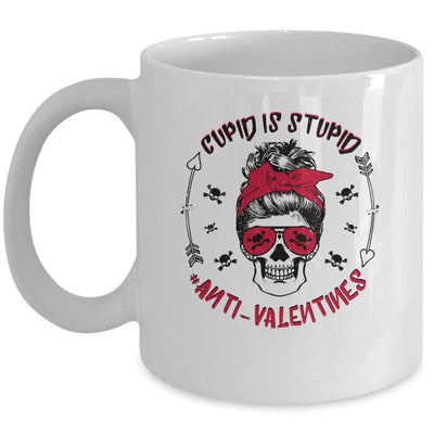 Cupid Is Stupid Anti Valentines Day Skull Mug Coffee Mug | Teecentury.com