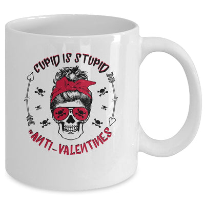 Cupid Is Stupid Anti Valentines Day Skull Mug Coffee Mug | Teecentury.com