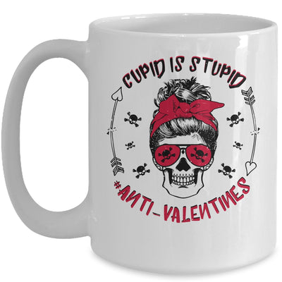 Cupid Is Stupid Anti Valentines Day Skull Mug Coffee Mug | Teecentury.com