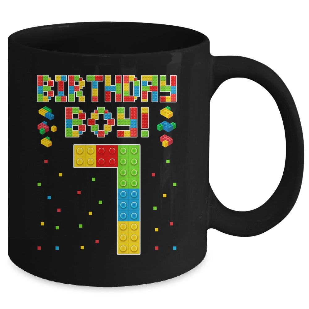 Cute 7th Birthday 7 Years Old Block Building Boys Lover Mug | teecentury