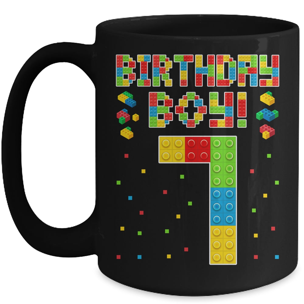 Cute 7th Birthday 7 Years Old Block Building Boys Lover Mug | teecentury