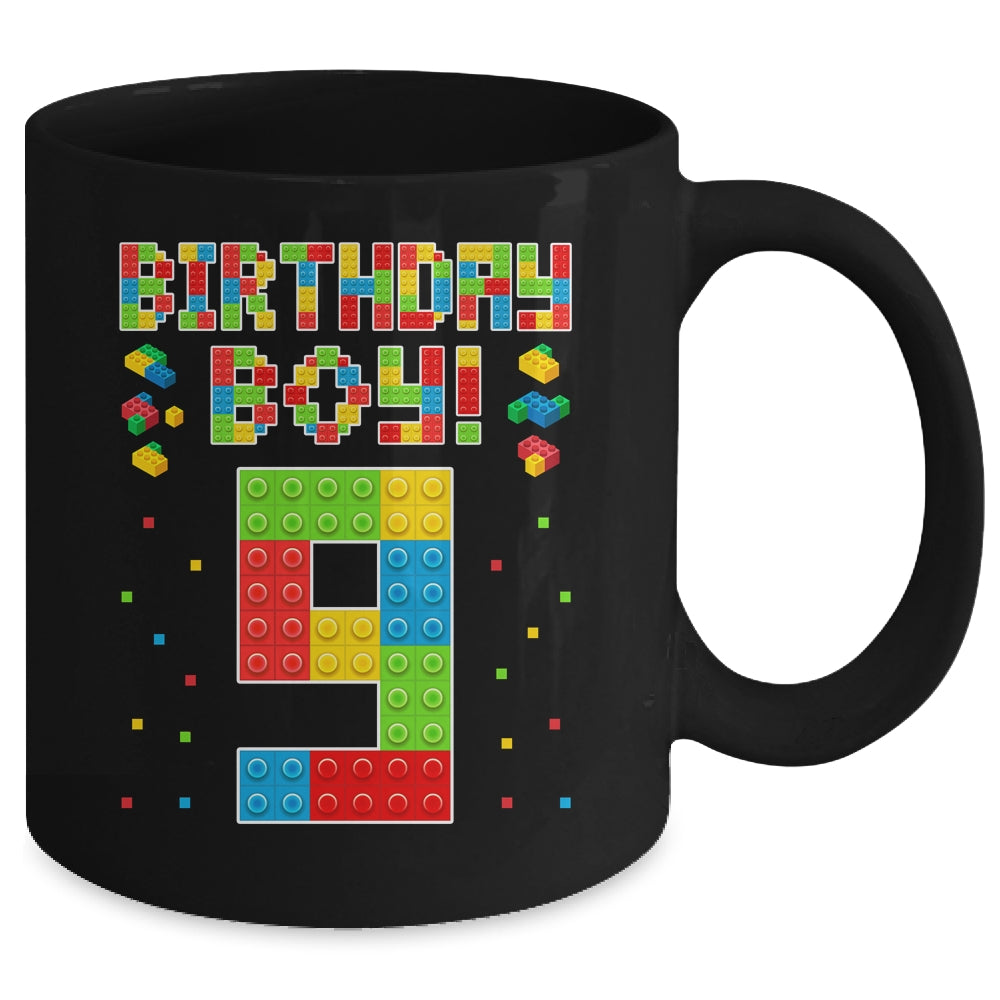 Cute 9th Birthday 9 Years Old Block Building Boys Lover Mug | teecentury