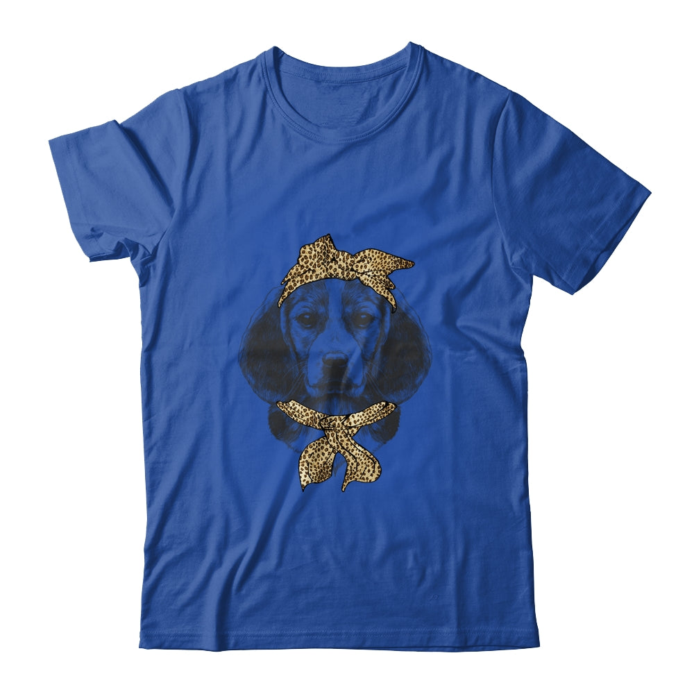 Cute Beagle Mom Leopard Dog Bandana Mother Day Women Girl T-Shirt & Tank Top | Teecentury.com