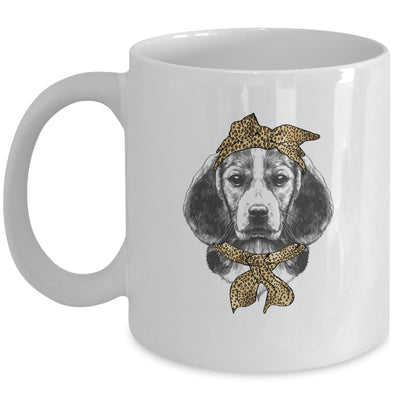 Cute Beagle Mom Leopard Dog Bandana Mother Day Women Girl Mug Coffee Mug | Teecentury.com