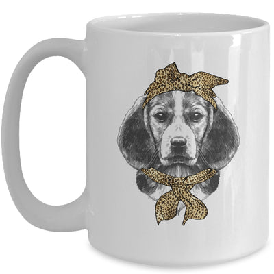 Cute Beagle Mom Leopard Dog Bandana Mother Day Women Girl Mug Coffee Mug | Teecentury.com