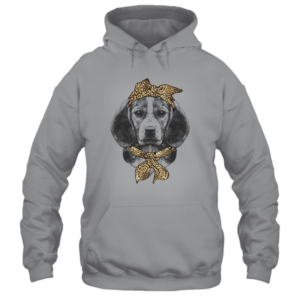 Cute Beagle Mom Leopard Dog Bandana Mother Day Women Girl T-Shirt & Tank Top | Teecentury.com
