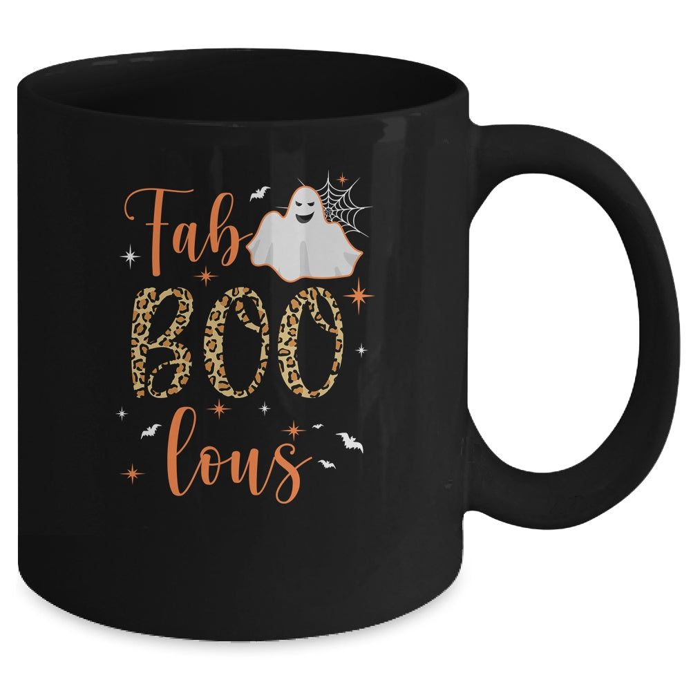 Cute Boo Ghost Halloween Fab Boo Lous Leopard Mug Coffee Mug | Teecentury.com