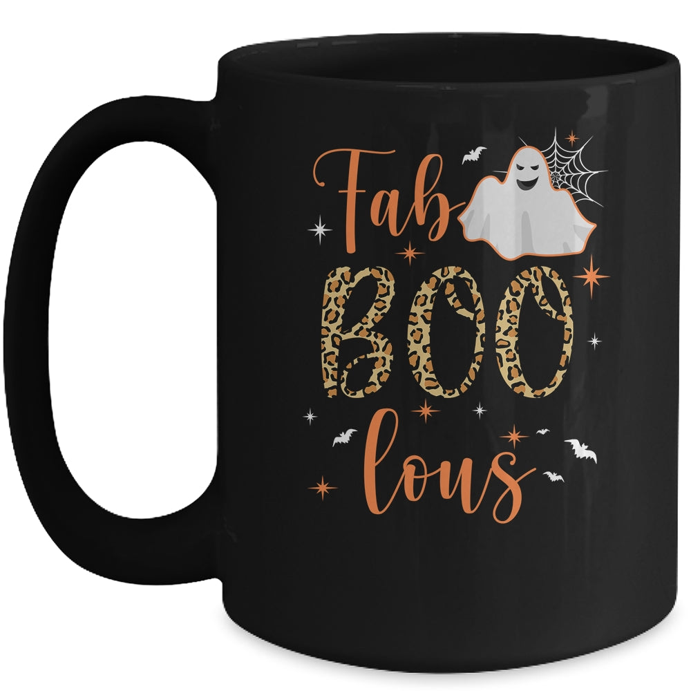 Cute Boo Ghost Halloween Fab Boo Lous Leopard Mug Coffee Mug | Teecentury.com