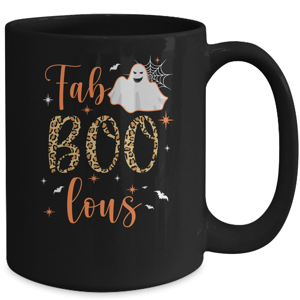 Cute Boo Ghost Halloween Fab Boo Lous Leopard Mug Coffee Mug | Teecentury.com