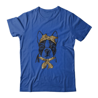 Cute Boston Terrier Mom Leopard Dog Bandana Mother Day Women Girl T-Shirt & Tank Top | Teecentury.com