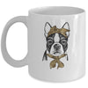 Cute Boston Terrier Mom Leopard Dog Bandana Mother Day Women Girl Mug Coffee Mug | Teecentury.com