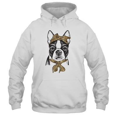 Cute Boston Terrier Mom Leopard Dog Bandana Mother Day Women Girl T-Shirt & Tank Top | Teecentury.com