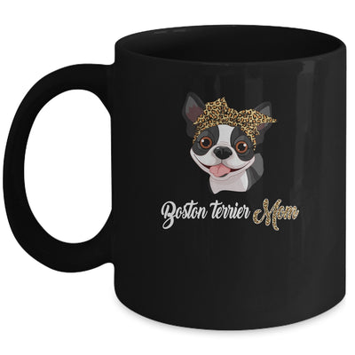 Cute Boston Terrier Mom Leopard Dog Mom Mothers Day Mug Coffee Mug | Teecentury.com