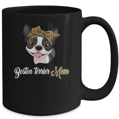 Cute Boston Terrier Mom Leopard Dog Mom Mothers Day Mug Coffee Mug | Teecentury.com