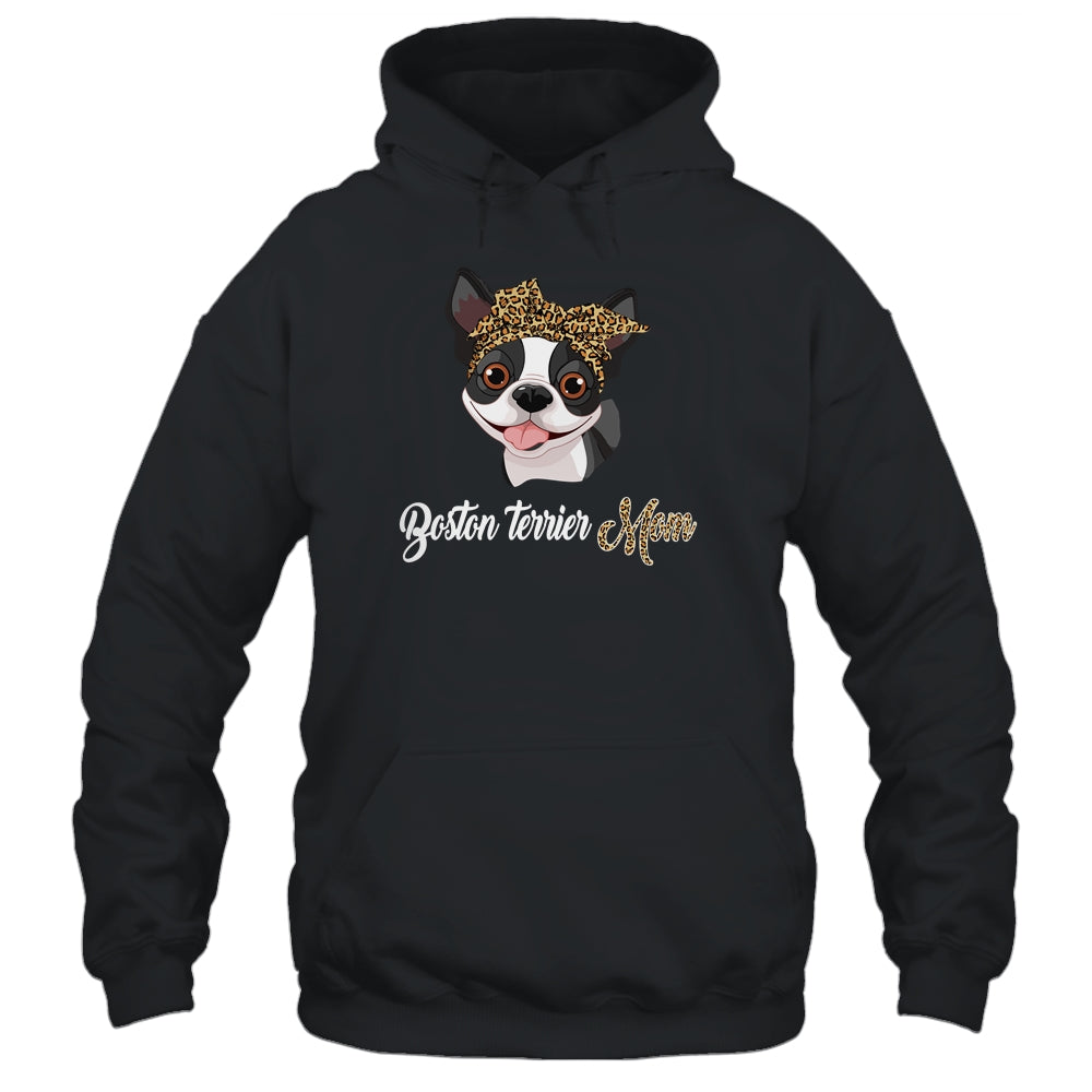 Cute Boston Terrier Mom Leopard Dog Mom Mothers Day T-Shirt & Tank Top | Teecentury.com