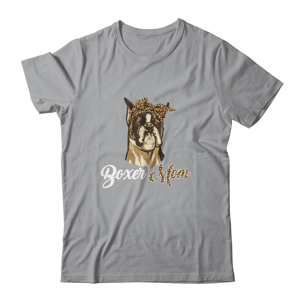 Cute Boxer Mom Leopard Dog Mom Mothers Day T-Shirt & Tank Top | Teecentury.com