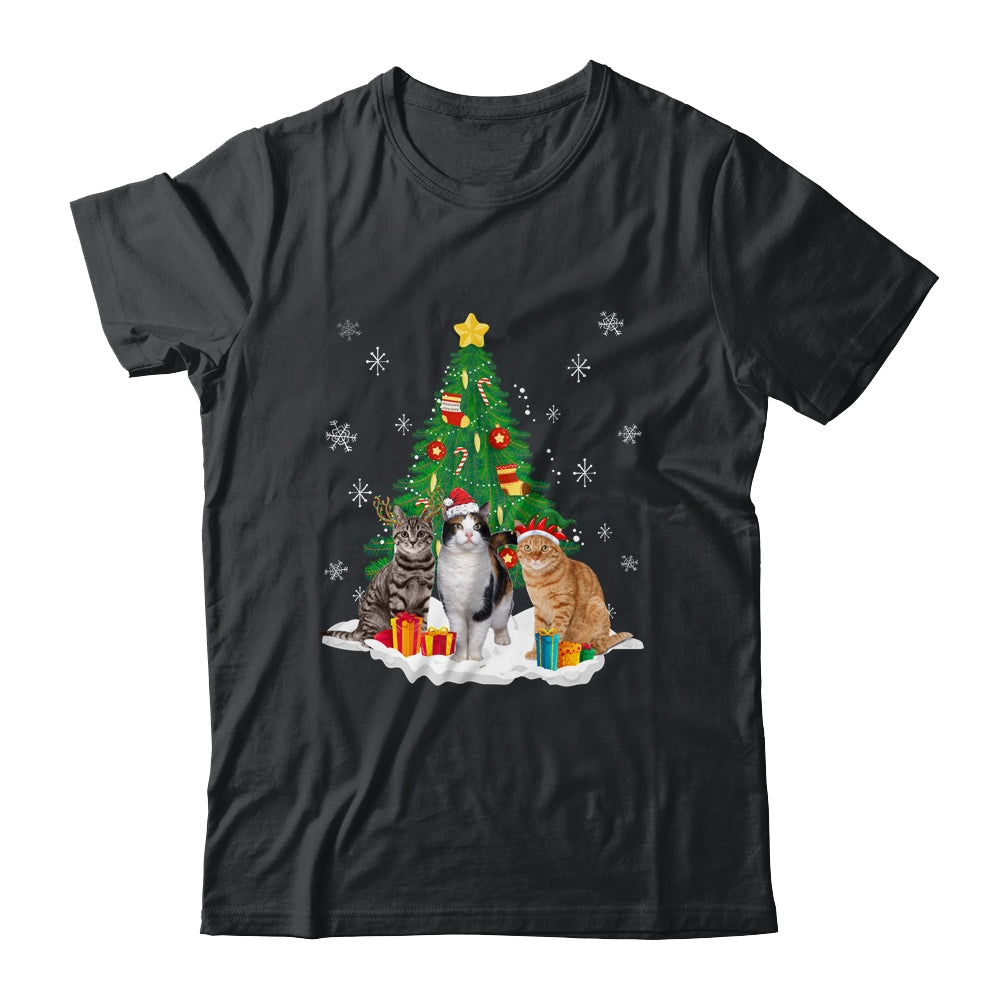 Cute Cat Christmas Tree Cat Lover Xmas Cat Mom Women Kids Shirt & Sweatshirt | teecentury