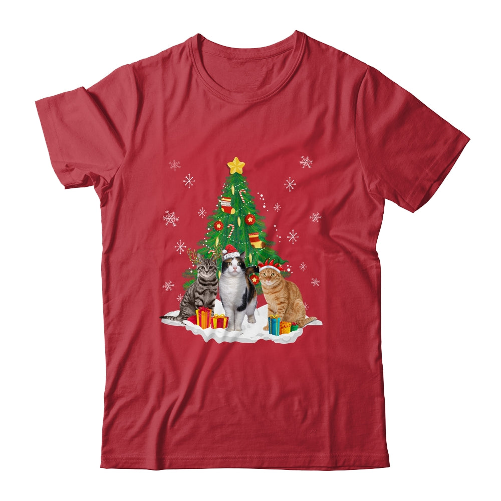 Cute Cat Christmas Tree Cat Lover Xmas Cat Mom Women Kids Shirt & Sweatshirt | teecentury
