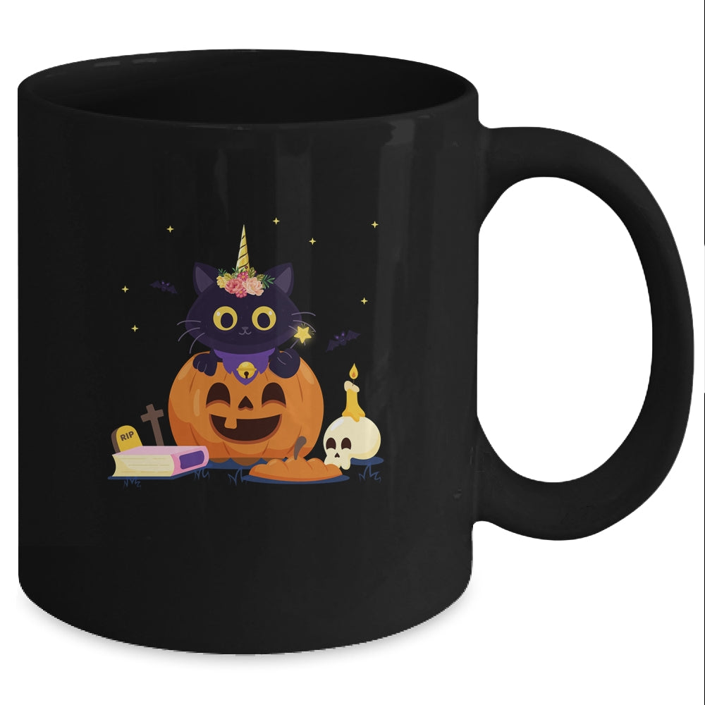 Cute Cat Pumpkin Unicorn Halloween Mug Coffee Mug | Teecentury.com