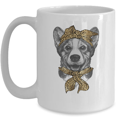 Cute Corgi Mom Leopard Dog Bandana Mother Day Women Girl Mug Coffee Mug | Teecentury.com