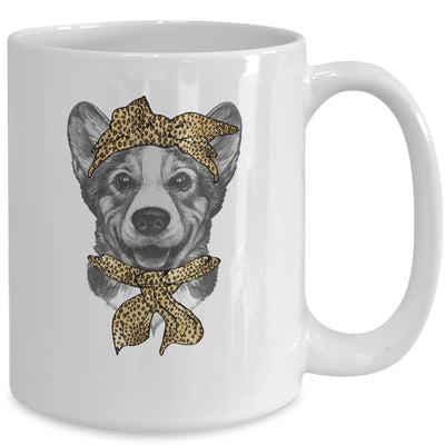 Cute Corgi Mom Leopard Dog Bandana Mother Day Women Girl Mug Coffee Mug | Teecentury.com