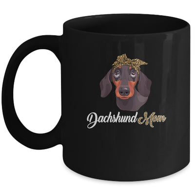 Cute Dachshund Mom Leopard Dog Mom Mothers Day Mug Coffee Mug | Teecentury.com