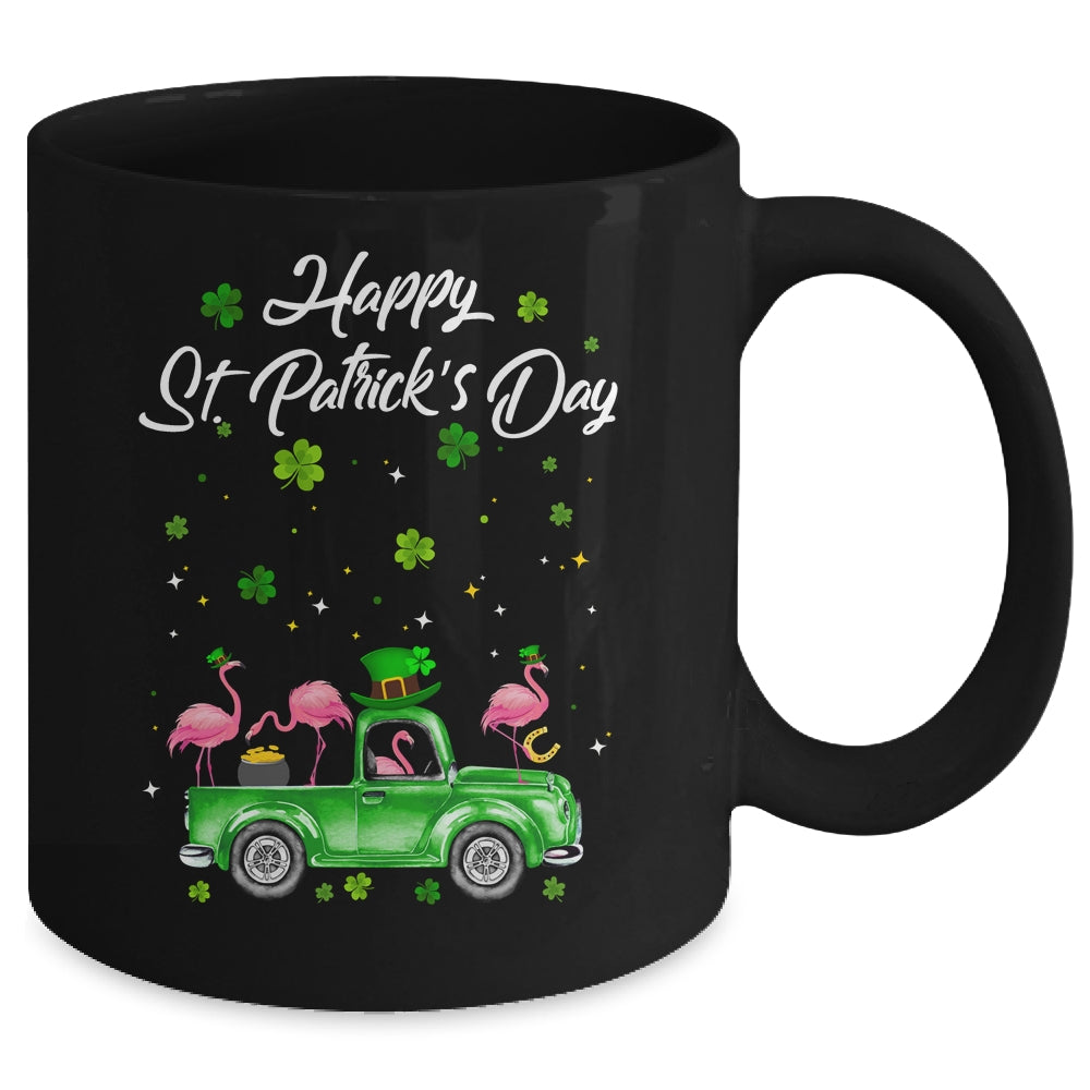 Cute Flamingo Truck Shamrock Green St Patrick Day Lover Mug Coffee Mug | Teecentury.com