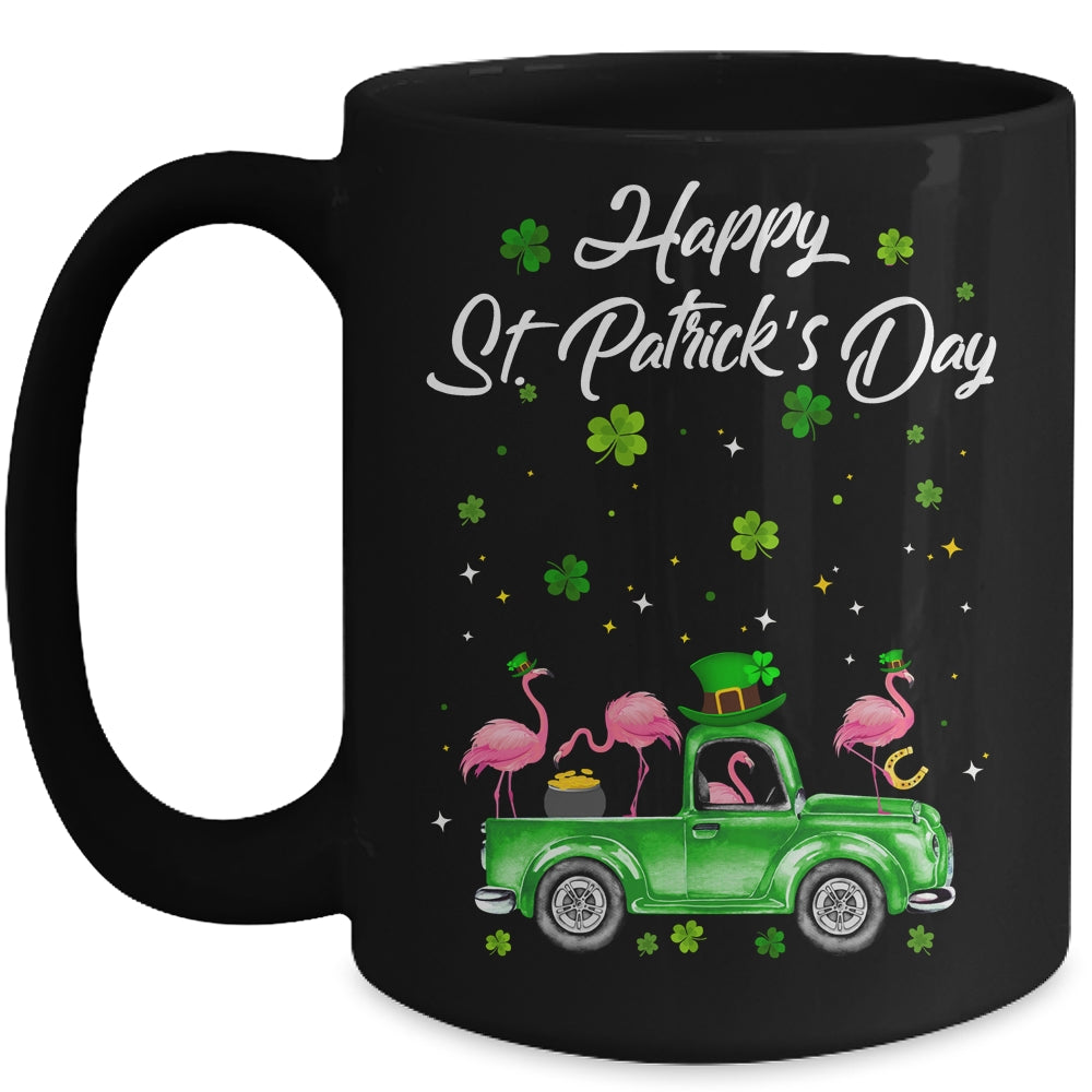 Cute Flamingo Truck Shamrock Green St Patrick Day Lover Mug Coffee Mug | Teecentury.com