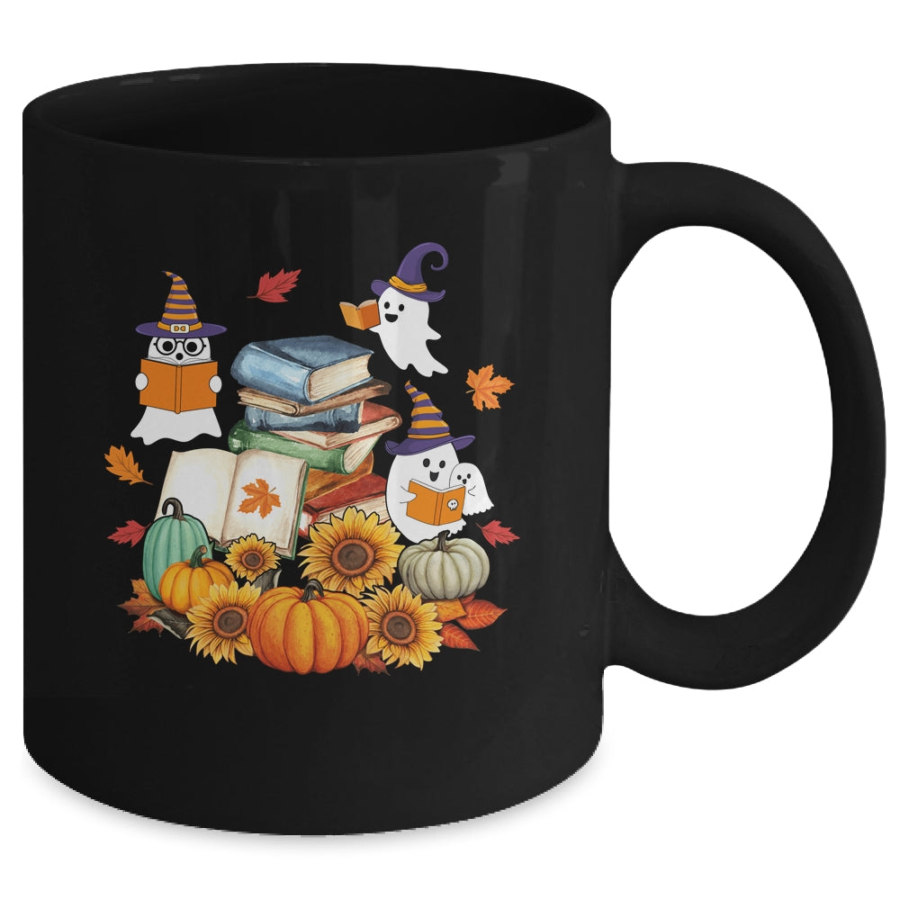 Cute Ghost Book Reading Halloween Teacher Library Funny Mug Coffee Mug | Teecentury.com