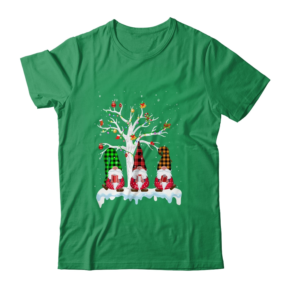 Cute Gnome Buffalo Plaid Christmas Tree Light Ugly Santa Hat T-Shirt & Sweatshirt | Teecentury.com