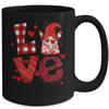 Cute Gnomes Valentines Love Leopard Plaid Couple Matching Mug | teecentury