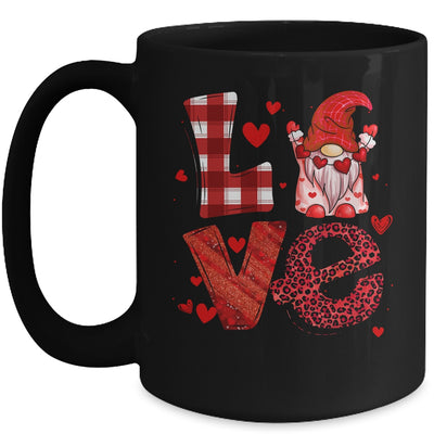 Cute Gnomes Valentines Love Leopard Plaid Couple Matching Mug | teecentury