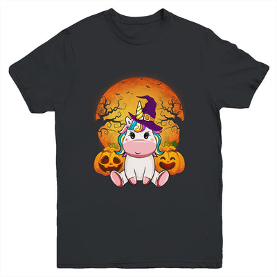 Cute Halloween Witchy Unicorn Halloween Youth Youth Shirt | Teecentury.com